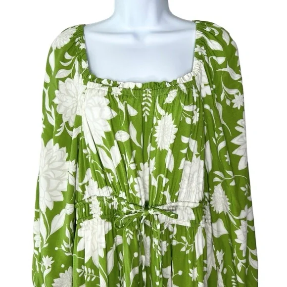 Ava & Viv Women’s X 14W Floral Balloon Sleeve Ruffle Hem Midi Dress - Picture 4 of 11